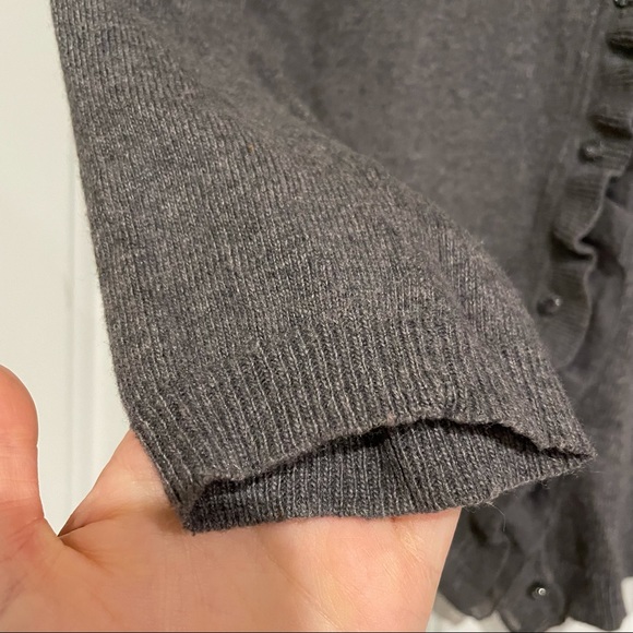 Gray Ruffle Cardigan - Picture 4 of 7